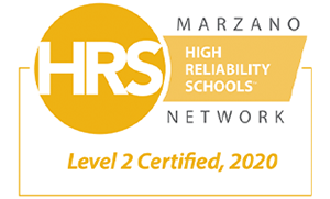 Marzano Network High Reliability Schools, Level 2 certified 2020